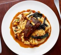 Braised Beef Cheeks with Polenta, Coffee and mushrooms | 24 Recipes for Coffee Month 2024